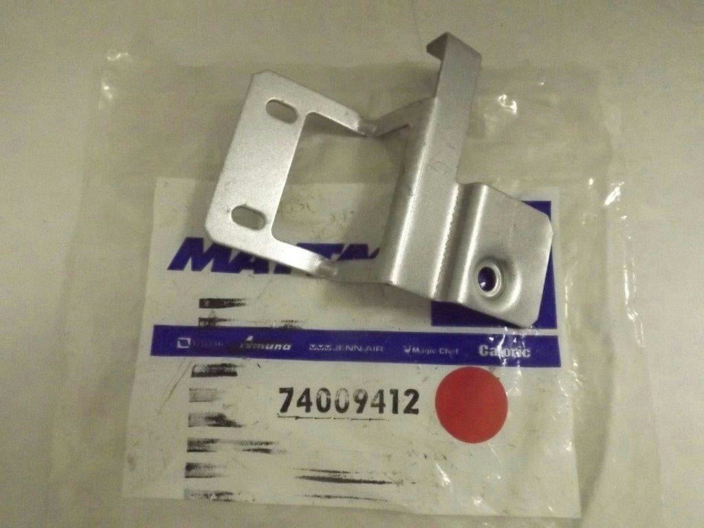 MAYTAG WHIRLPOOL STOVE 74009412 LEFT DOOR HANDLE BRACKET NEW MAYTAG WHIRLPOOL STOVE 74009412 LEFT DOOR HANDLE BRACKET NEW